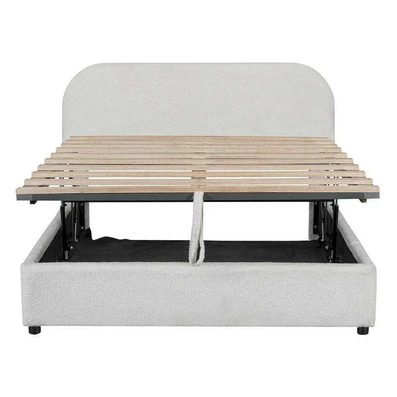 Full Size Upholstered Platform Bed with Hydraulic Storage System