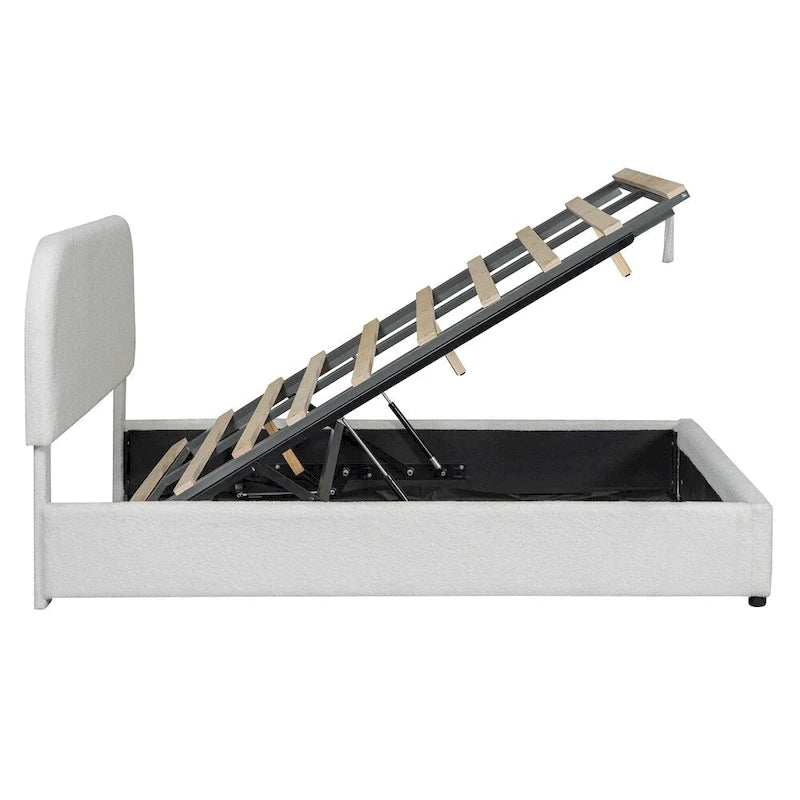 Full Size Upholstered Platform Bed with Hydraulic Storage System