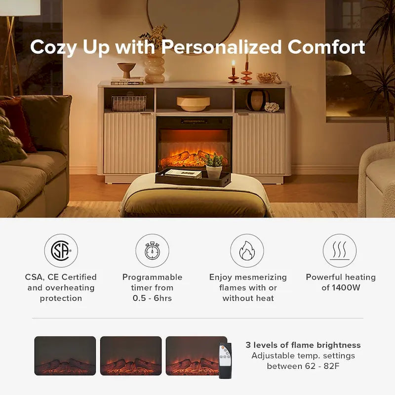 Mopio Brooklyn 59 Electric Fireplace TV Stand