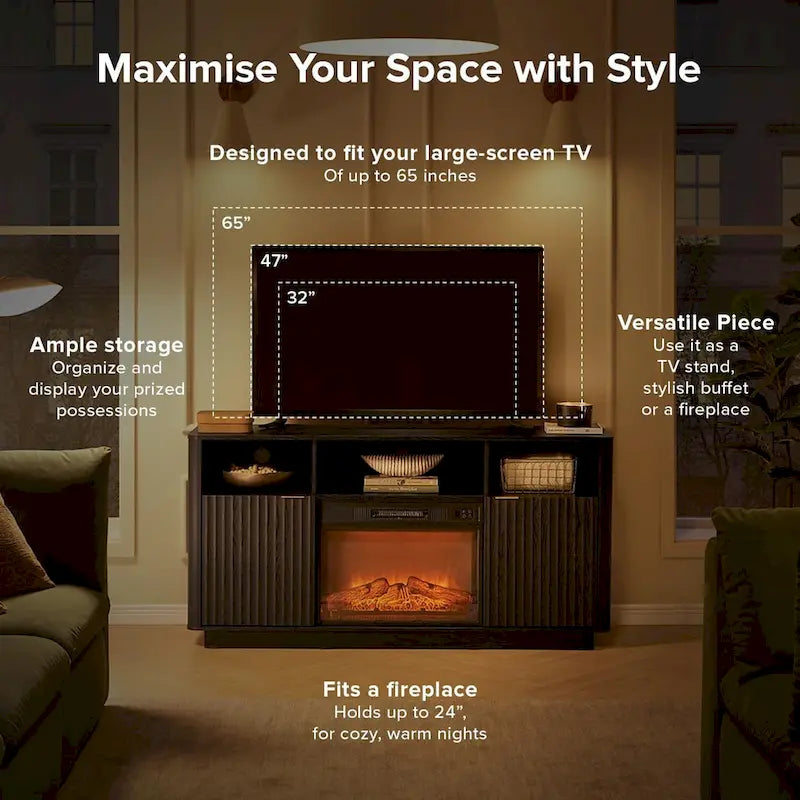 Mopio Brooklyn 59 Electric Fireplace TV Stand