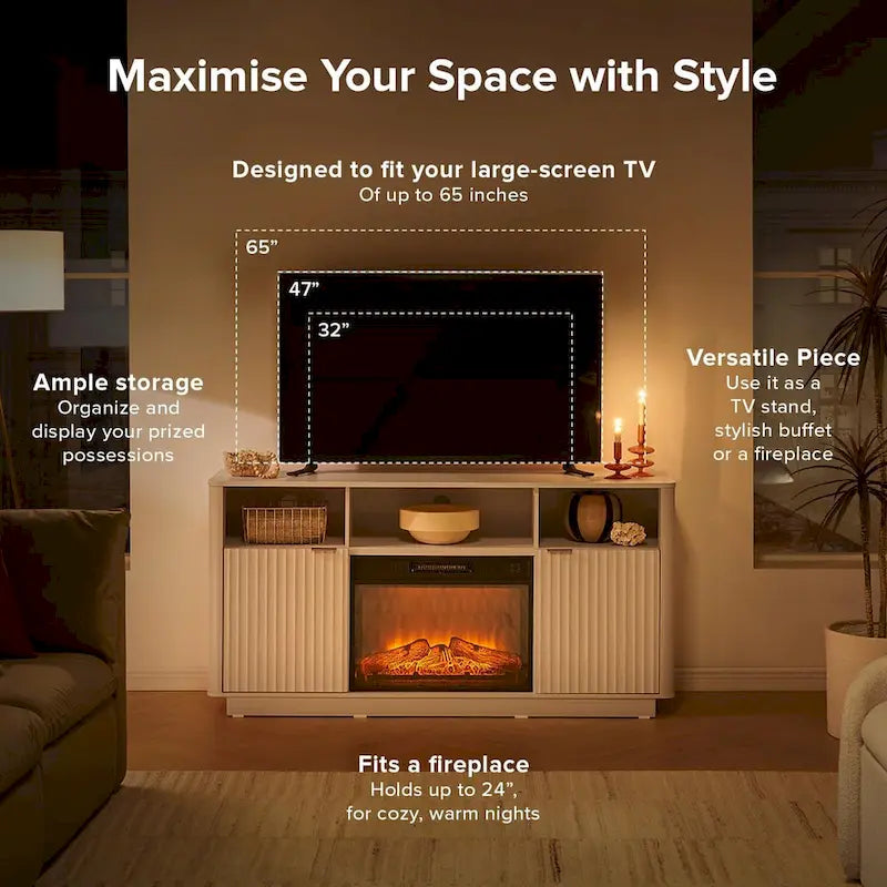 Mopio Brooklyn 59 Electric Fireplace TV Stand