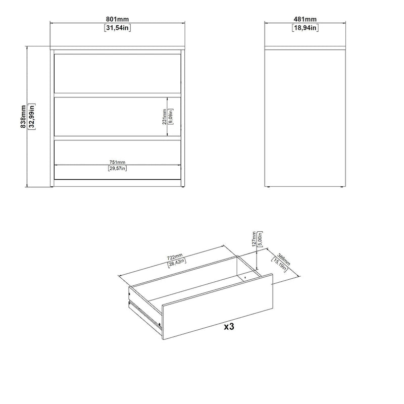 Porch & Den Next 31-inch Wide 3-Drawer Chest