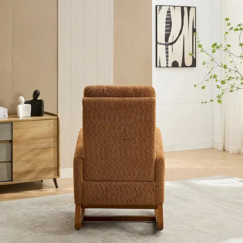 Living Room Rocking Accent Chair with Retractable Footrest