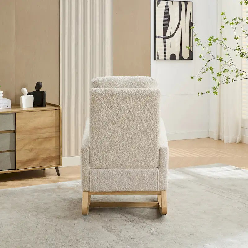 Living Room Rocking Accent Chair with Retractable Footrest