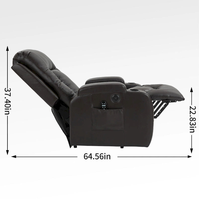Infinite Position Power Lift Recliner with Massage and Heat, Dual USB Ports, Cup Holders, Side Pockets, Ideal for Seniors