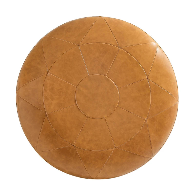 34.5 W Full-Grain Genuine Italian Leather Ottoman Set of 2