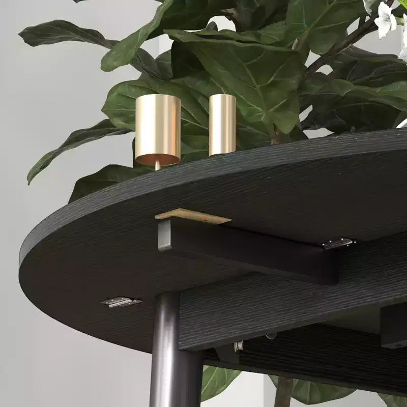 Table à manger pliante, Table à abattants rabattable pour petits espaces, Table de cuisine ronde pliable avec pieds en bois
