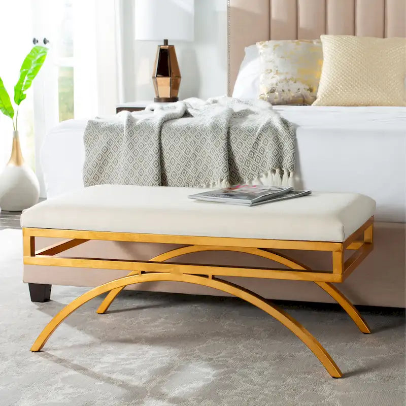 SAFAVIEH Belinda Modern Glam Arc Bench - 38 x 18 x 18.3 - 38Wx18Dx18H