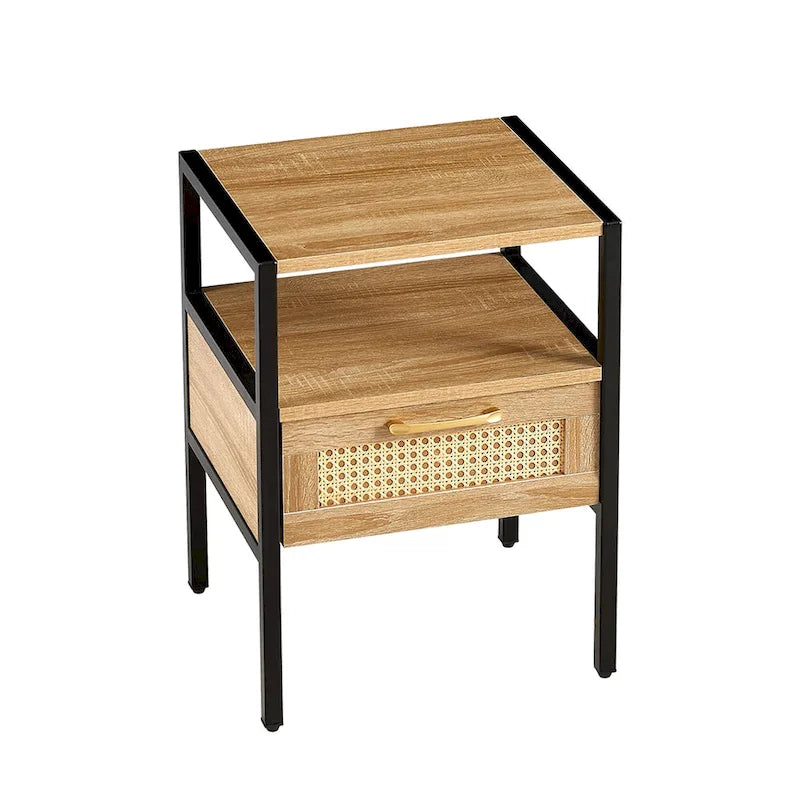 Rattan 1-drawer Nightstand