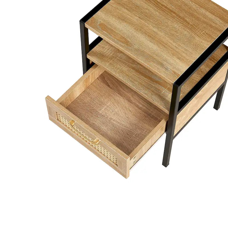 Rattan 1-drawer Nightstand