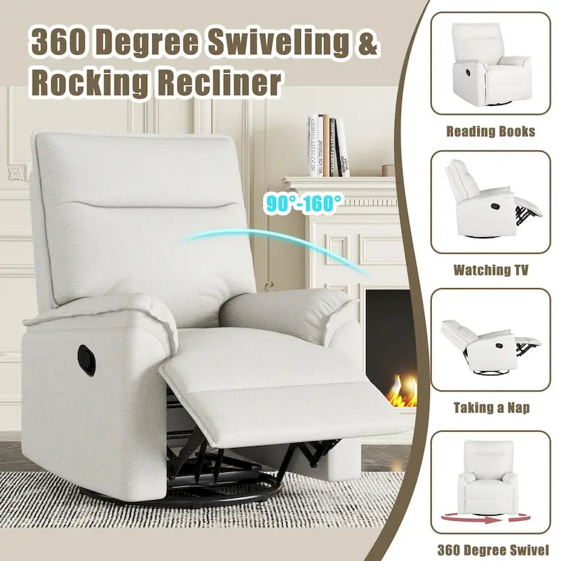 360 Degree Swivel Manual Recliner Chair