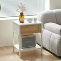 Rattan 1-drawer Nightstand with Shelf