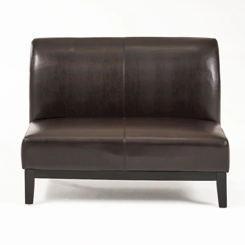 Darcy Brown Bonded Leather Loveseat