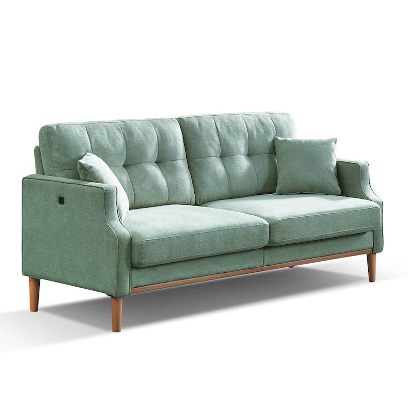 Upholstered Sofa with Waterproof Fabric and USB Port - 32.30 x 70.10 x 35.03