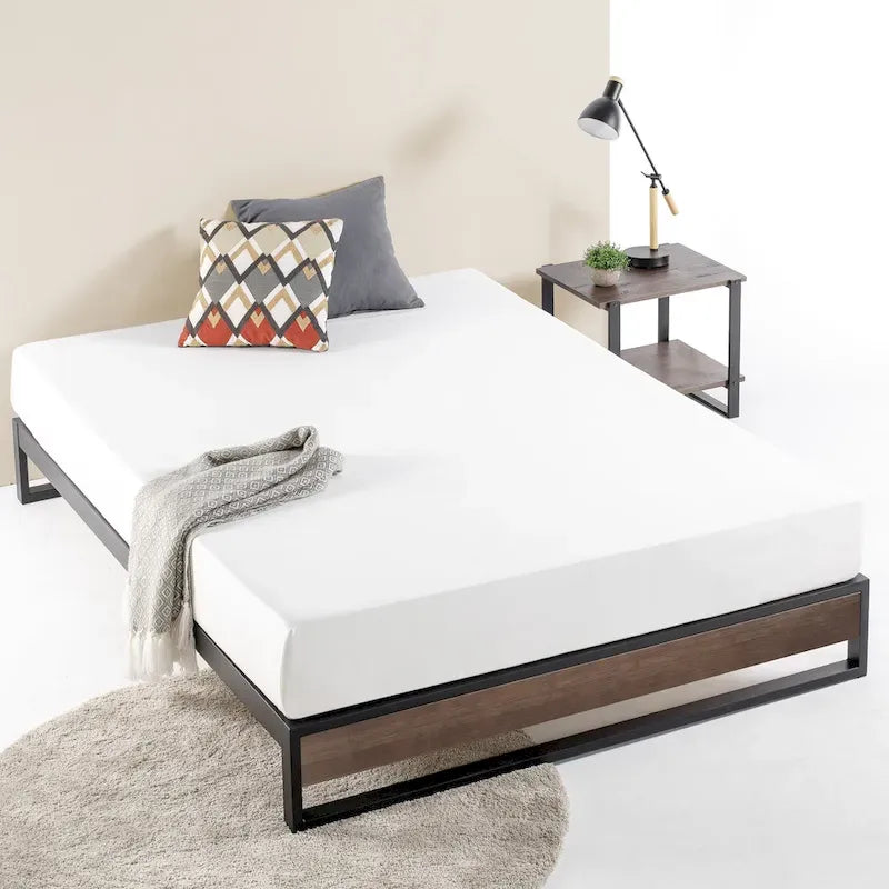 Priage by ZINUS GOOD DESIGN Winner 10 Inch Grey Wash Bamboo and Metal Platforma Bed