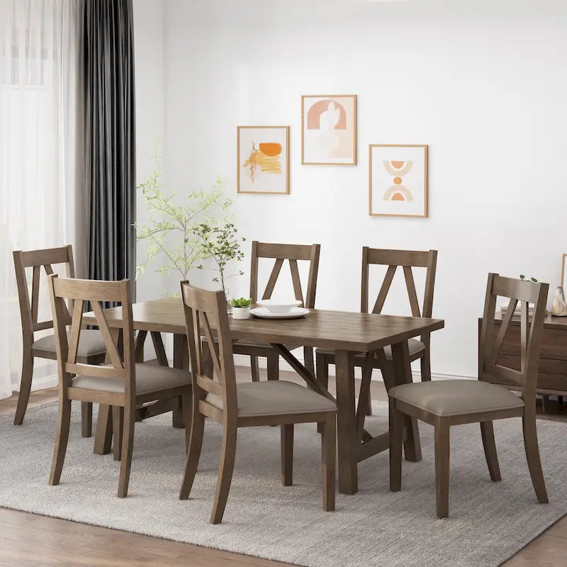 Fairgreens Farmhouse Wood 7 Piece Dining Set by Christopher Knight Home