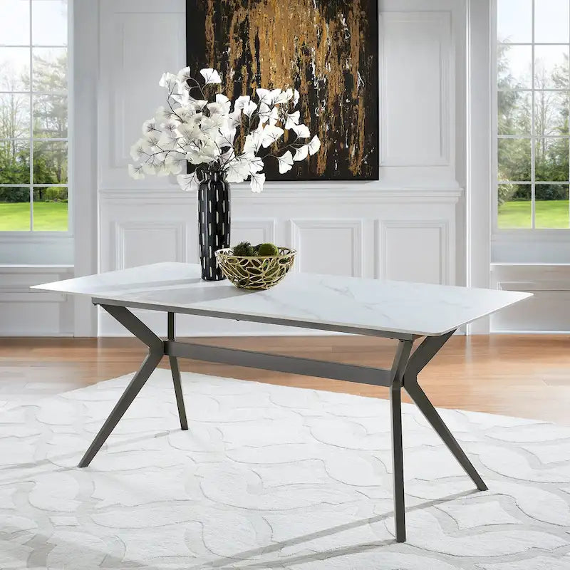 Vaduz 70 Iron Grey Metal Base 4-6 Person Dining Table