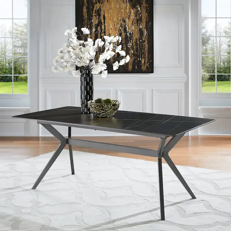 Vaduz 70 Iron Grey Metal Base 4-6 Person Dining Table