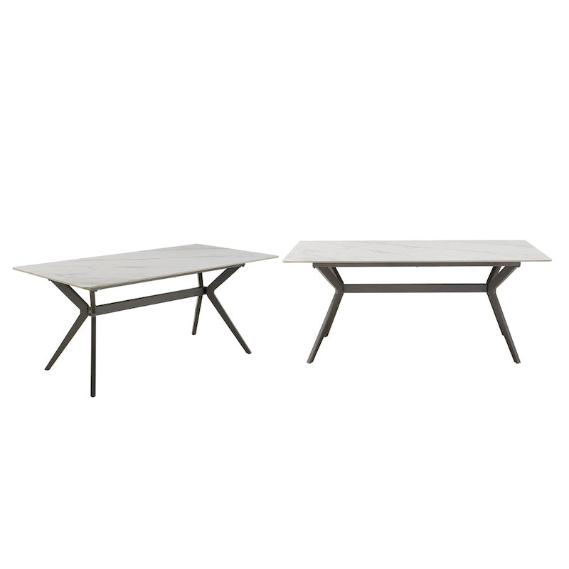 Vaduz 70 Iron Grey Metal Base 4-6 Person Dining Table