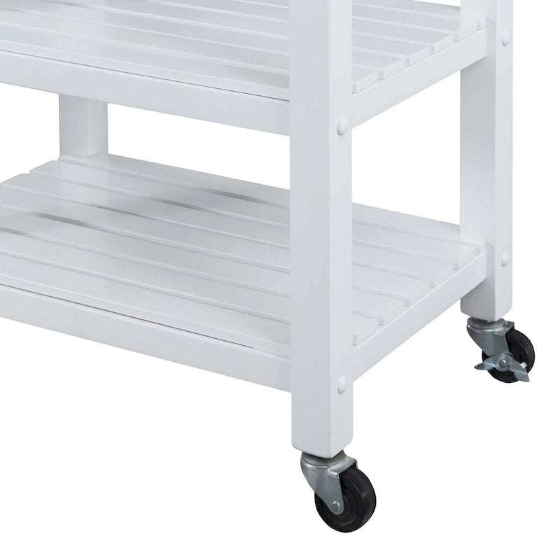 Ellaine 4 Tier Butcher Block Kitchen Cart with Drawer and Wine Rack