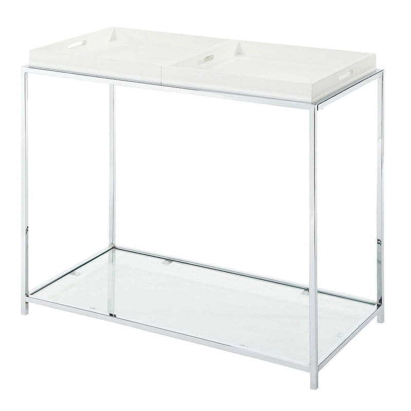 Convenience Concepts Palm Beach Console Table with Shelf and Removable Trays