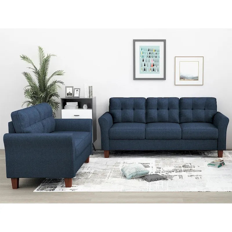 Kouchouk Tufted Mid Century 2 Piece Living Room Set- Loveseat & Sofa