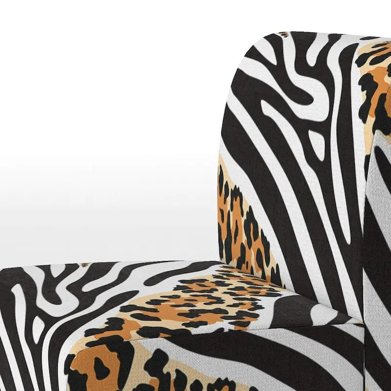 Designart Zebra and Leopard Mix Pattern III Upholstered Cabin & Lodge Accent Chair and Arm Chair