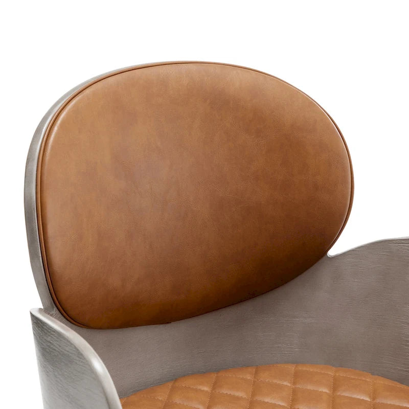 Art Leon Mid-century Modern Faux Leather and Wood Accent Dining Chair