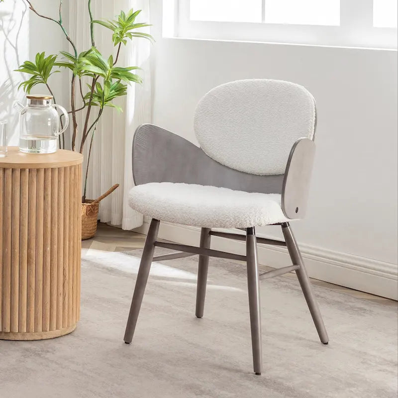 Art Leon Mid-century Modern Faux Leather and Wood Accent Dining Chair
