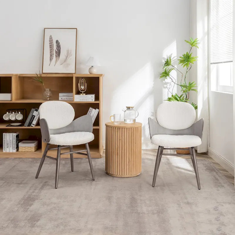 Art Leon Mid-century Modern Faux Leather and Wood Accent Dining Chair