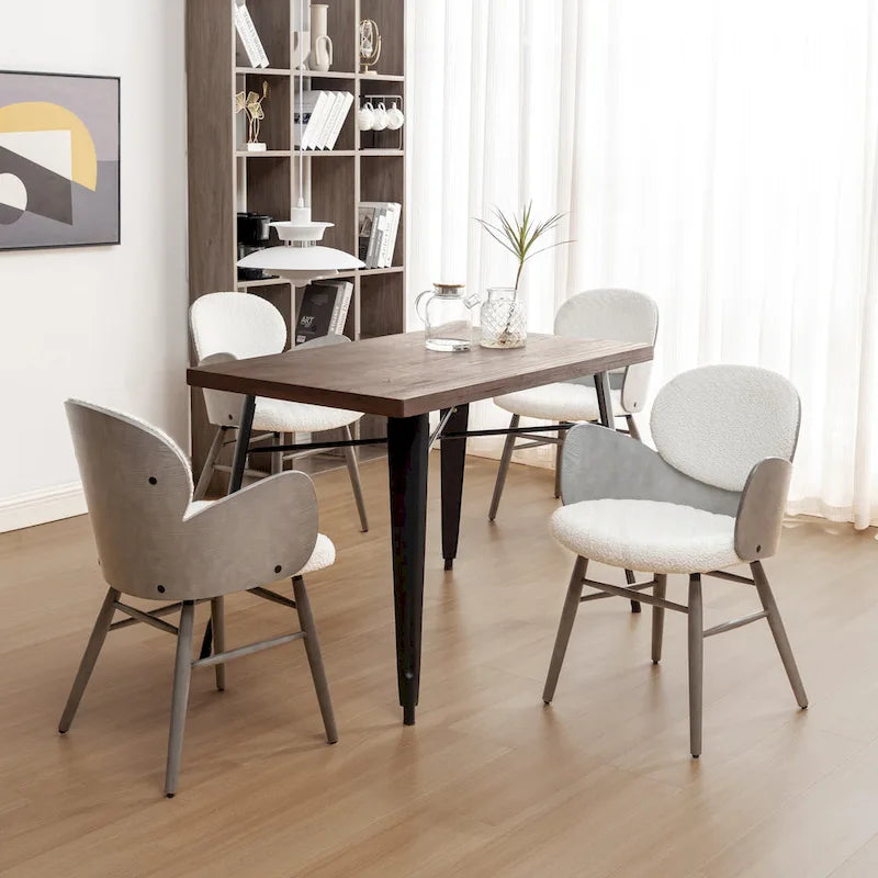 Art Leon Mid-century Modern Faux Leather and Wood Accent Dining Chair