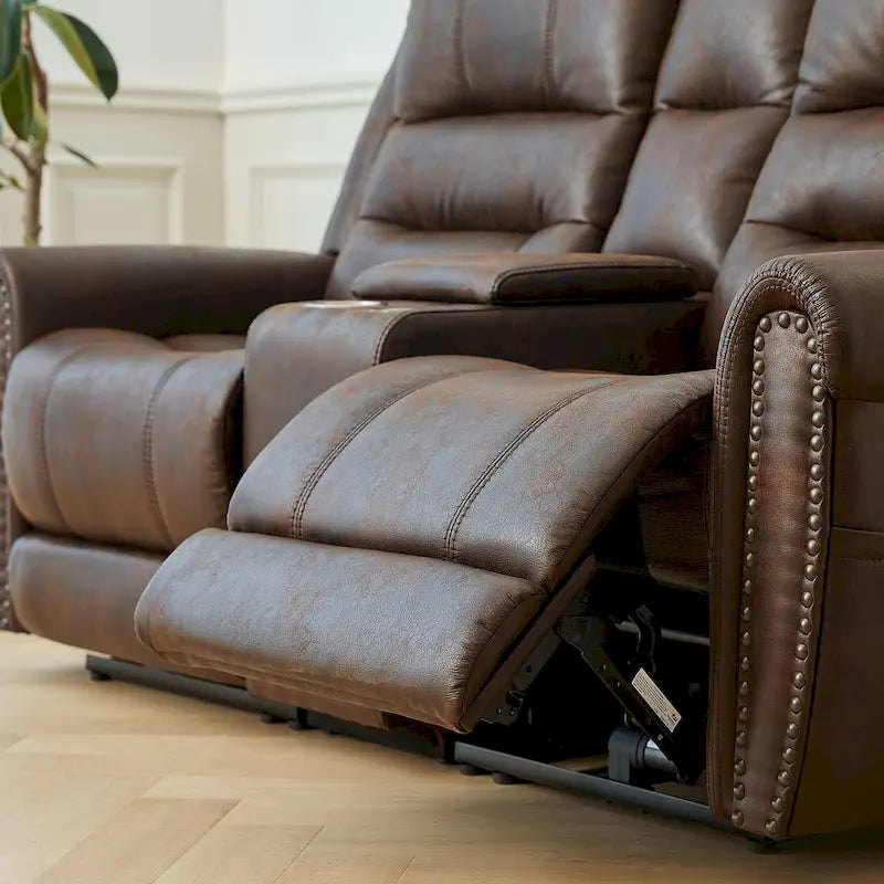 Power Sofa Loveseat Recliner Adjustable Headrest High Back Nailhead