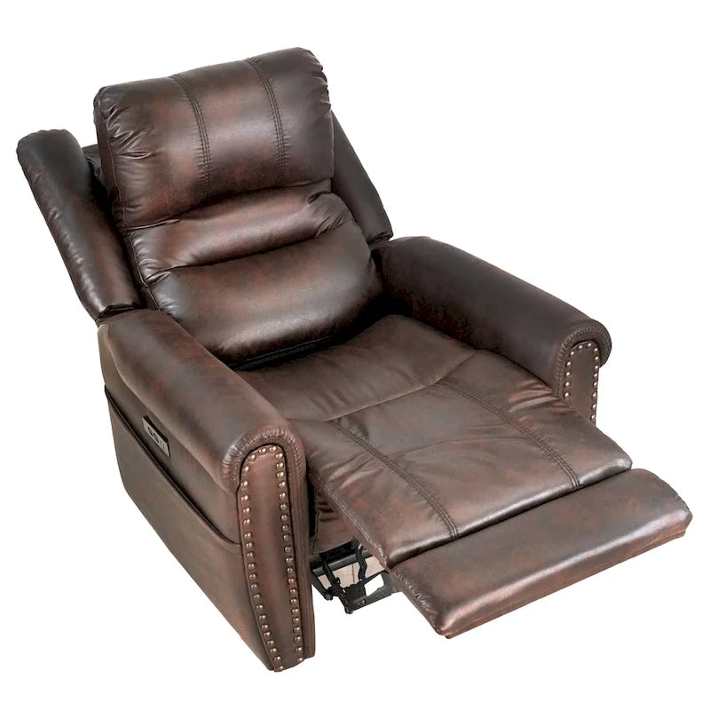 Power Sofa Loveseat Recliner Adjustable Headrest High Back Nailhead