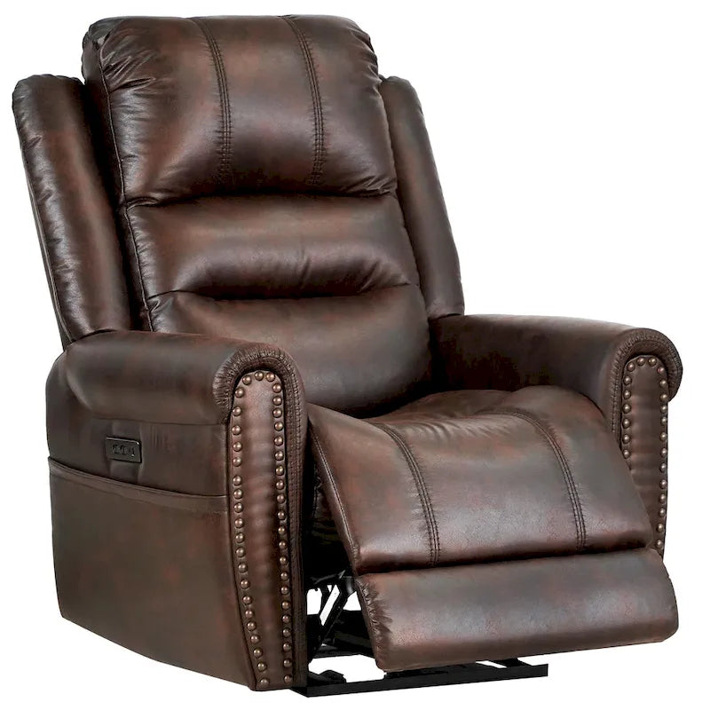 Power Sofa Loveseat Recliner Adjustable Headrest High Back Nailhead