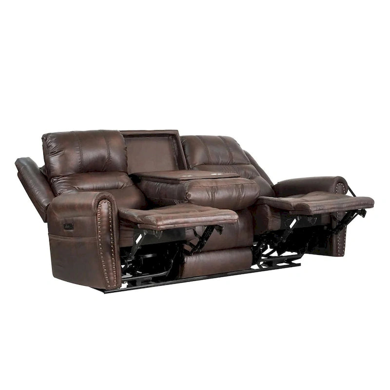 Power Sofa Loveseat Recliner Adjustable Headrest High Back Nailhead