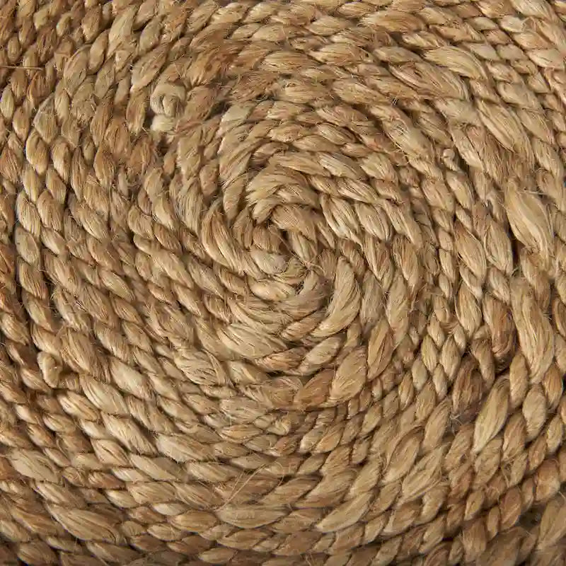 Mercana Allium Brown Woven Wool Round Pouf