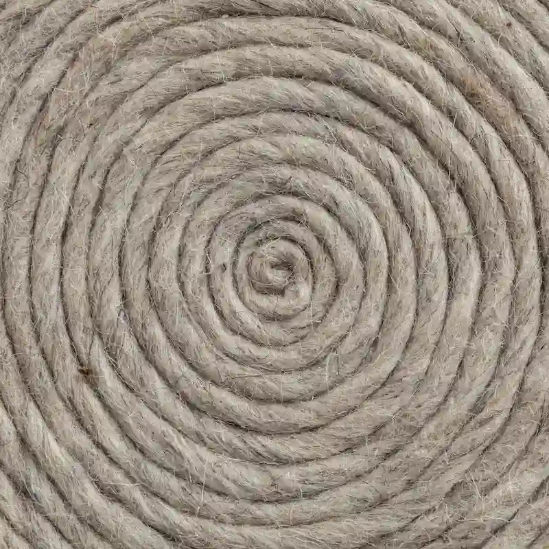 Mercana Allium Brown Woven Wool Round Pouf