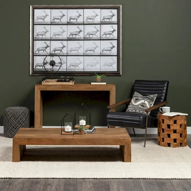 Mercana Allium Brown Woven Wool Round Pouf