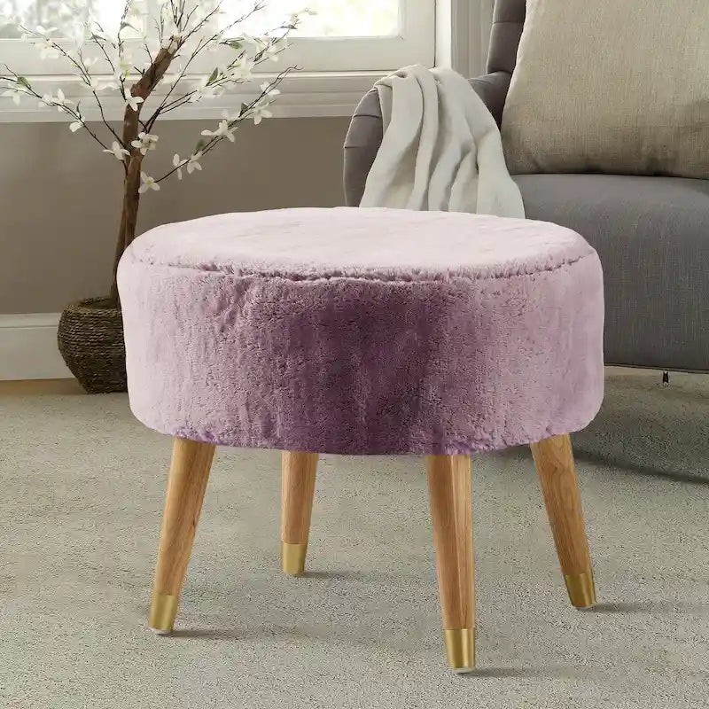Serenta Heavy FauxFur Oval Ottoman