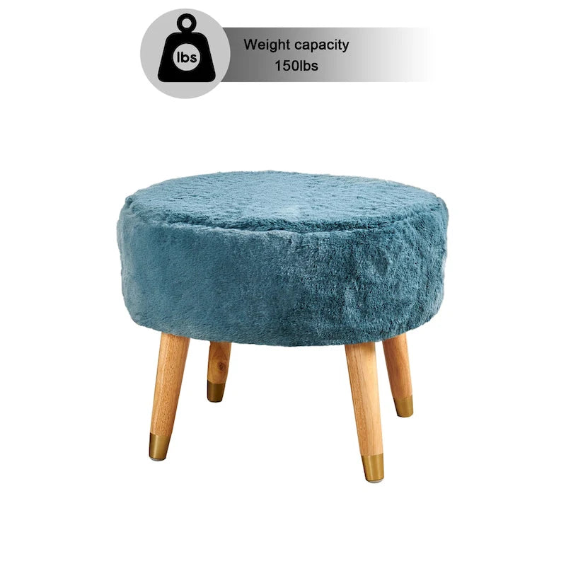 Serenta Heavy FauxFur Oval Ottoman