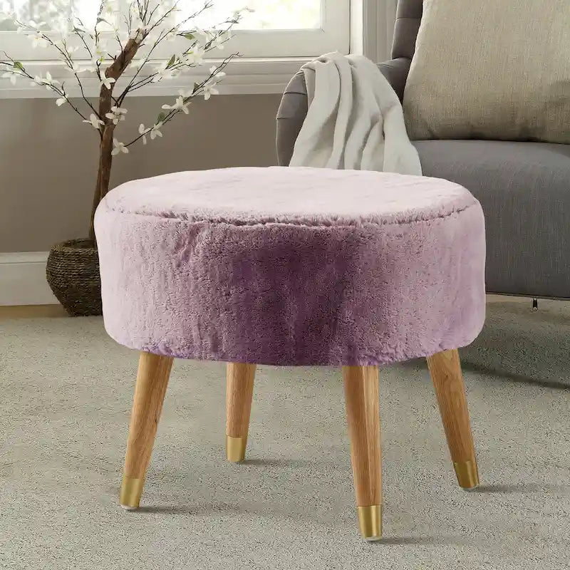 Serenta Heavy FauxFur Oval Ottoman