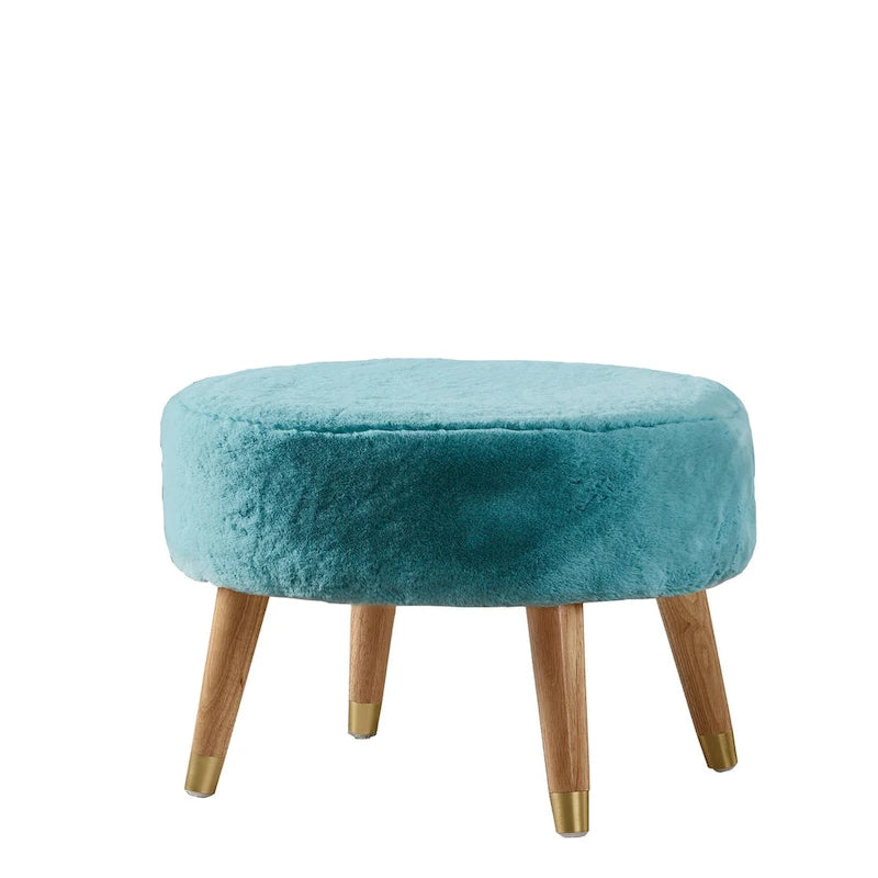 Serenta Heavy FauxFur Oval Ottoman
