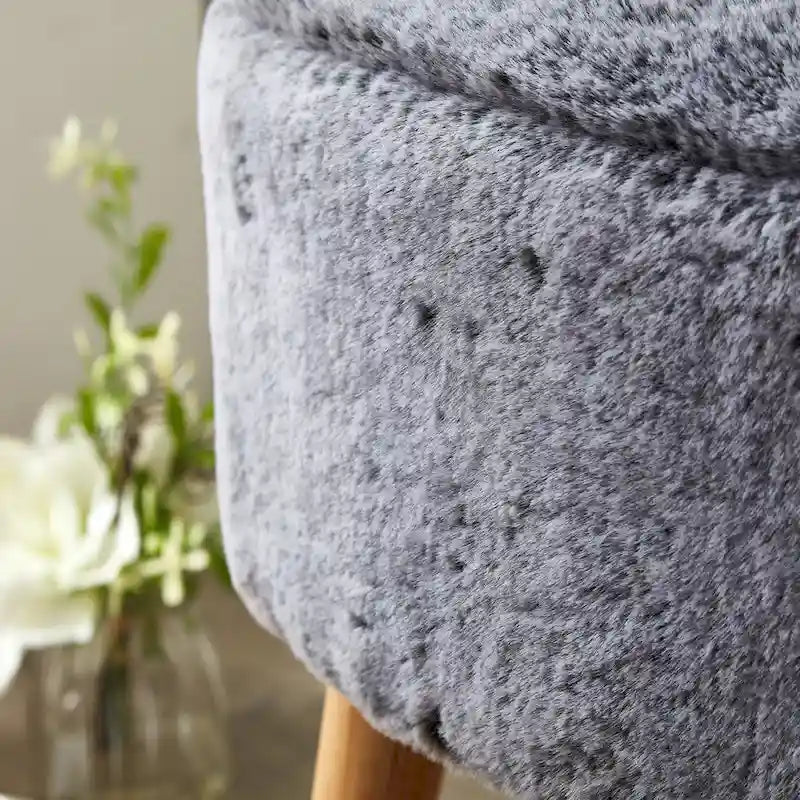 Serenta Heavy FauxFur Oval Ottoman