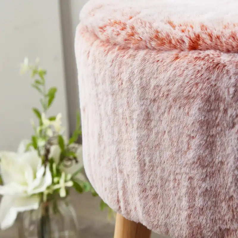 Serenta Heavy FauxFur Oval Ottoman