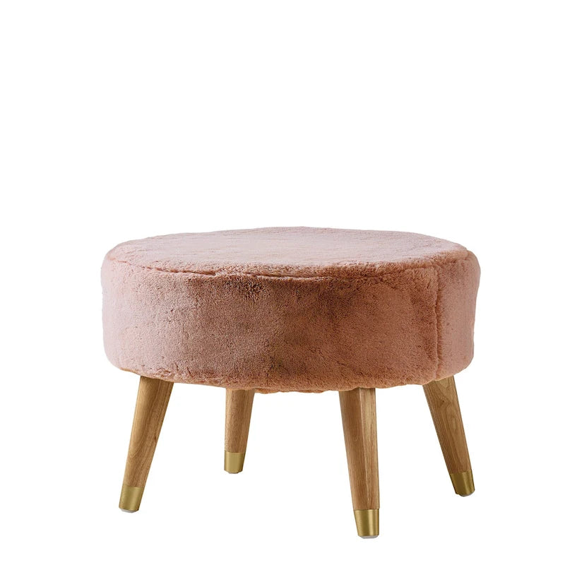 Serenta Heavy FauxFur Oval Ottoman