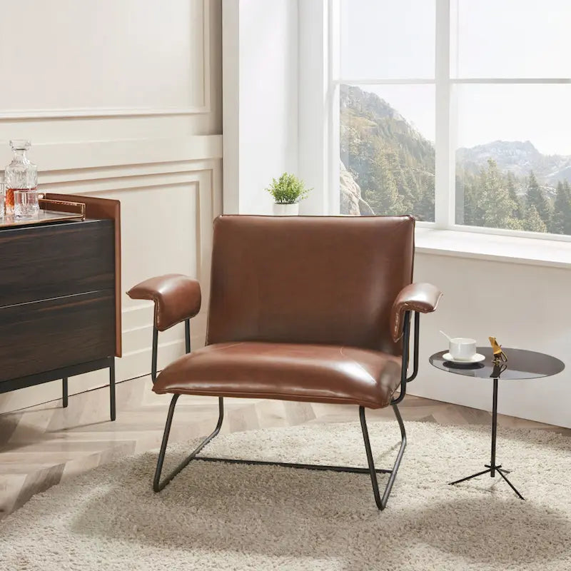 Corvus Deborah Bonded Leather Lounge Arm Chair