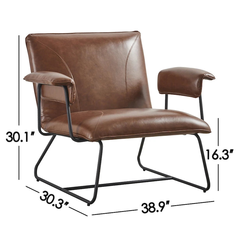 Corvus Deborah Bonded Leather Lounge Arm Chair