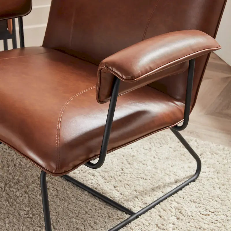 Corvus Deborah Bonded Leather Lounge Arm Chair