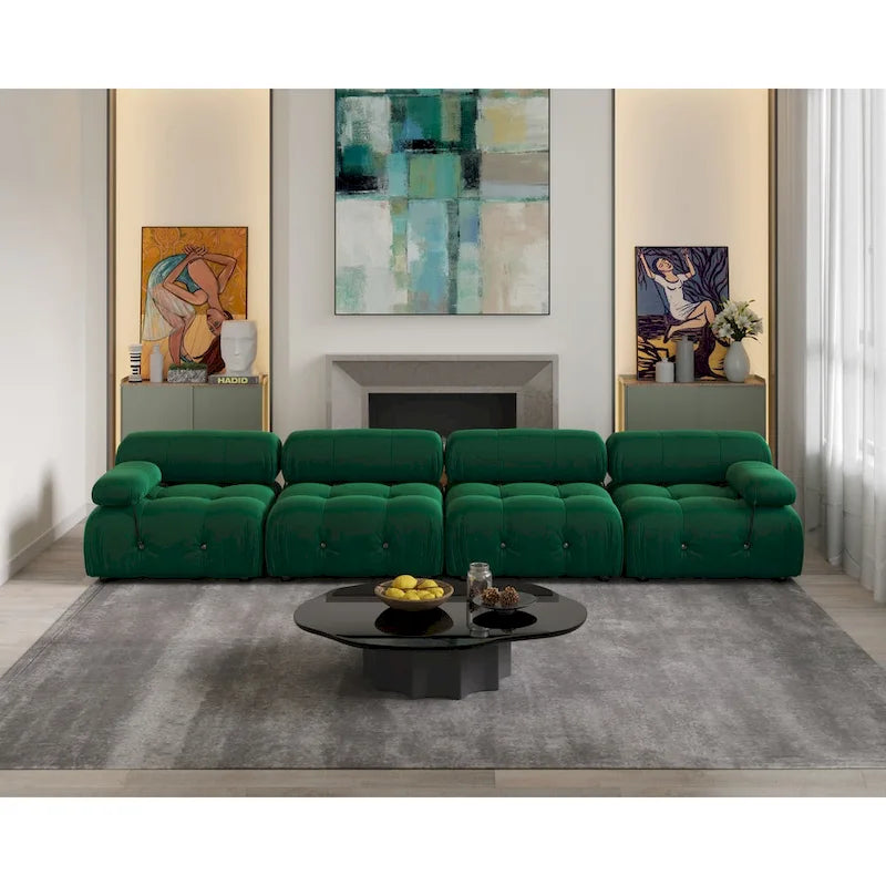 138 Convertible Modular Sectional Sofa, Luxury Modern 4-Seat Wide Couch Sectional for Living Room Bedroom Office Apartment