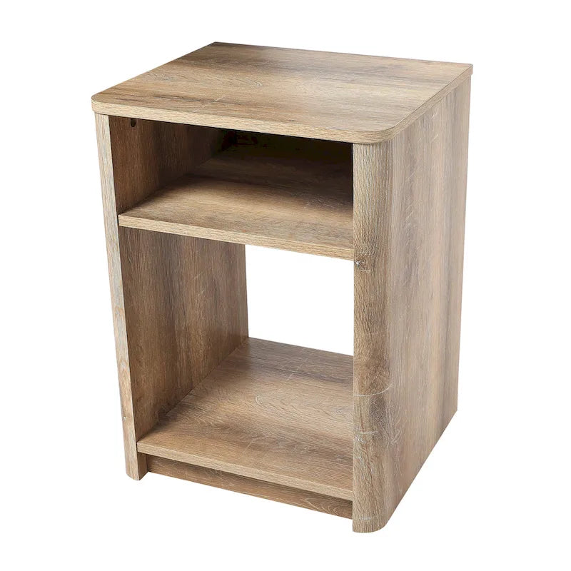 Marble and Wood End Table